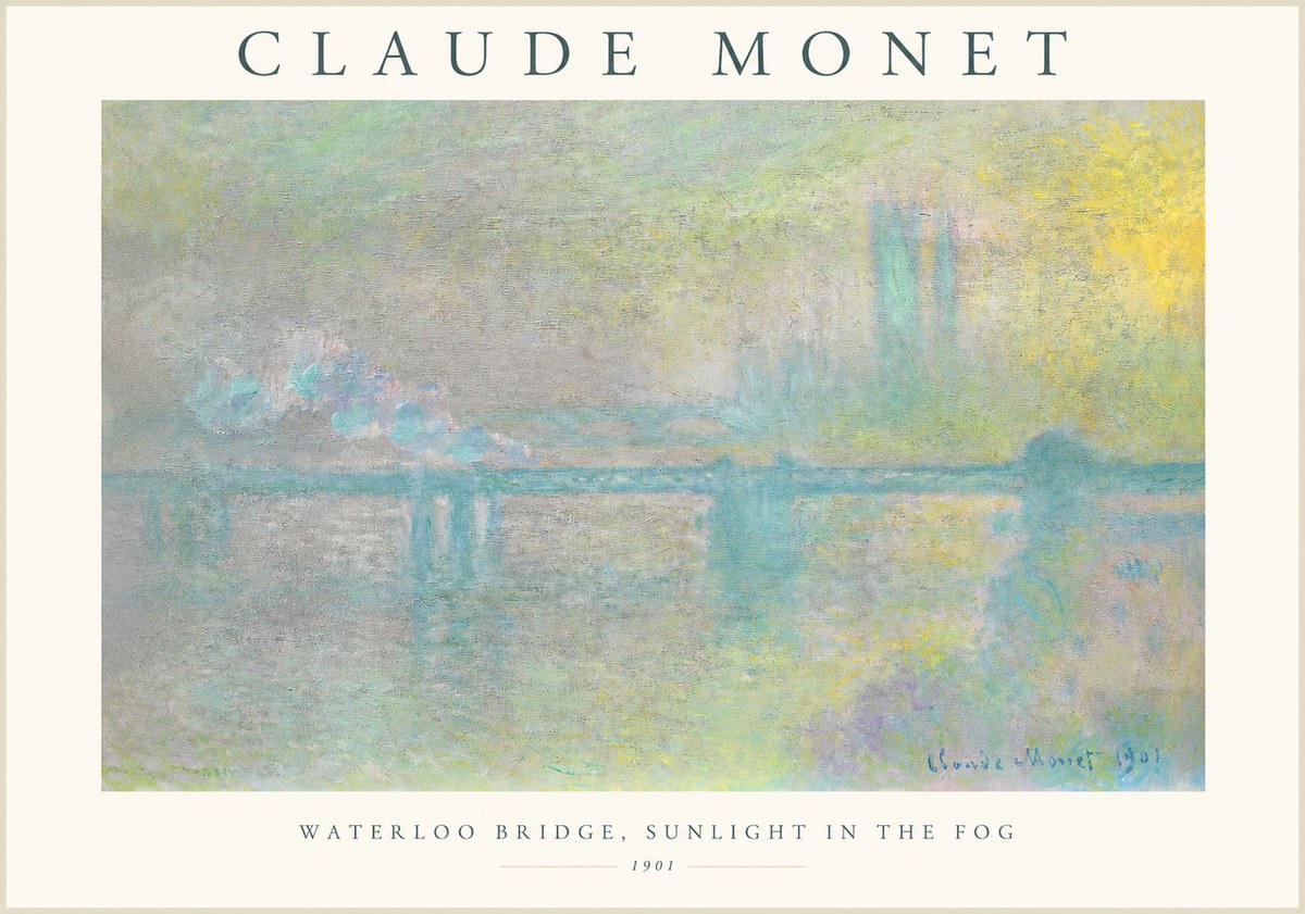 Monet Waterloo Bridge, Sunlight in the Fog II No1 - Plakat