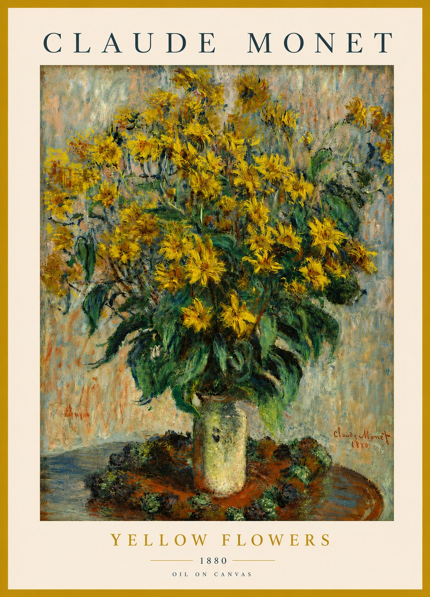 Monet Yellow Flowers No6 - Plakat