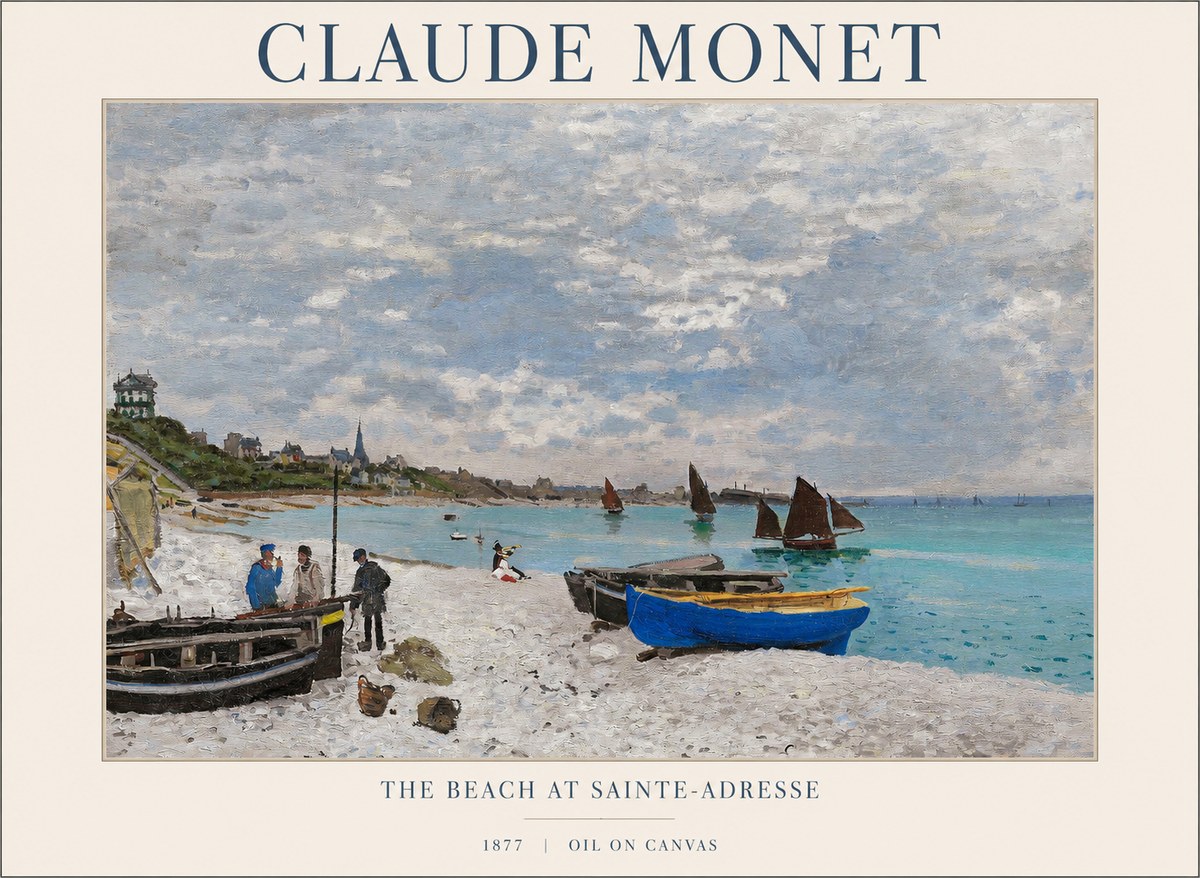 Monet The Beach at Sainte-adresse I No1 - Plakat