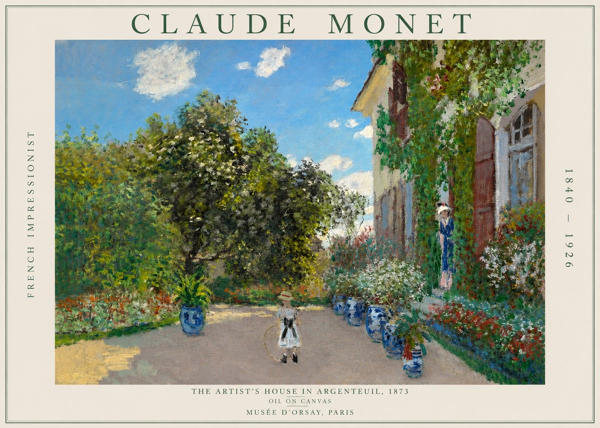 Monet The Artist's House in Argenteuil, 1873 No2 - Plakat