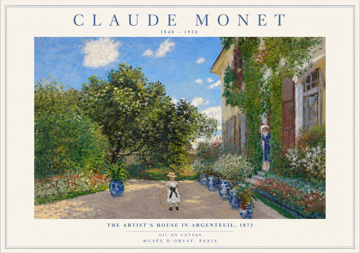 Monet The Artist's House in Argenteuil, 1873 No5 - Plakat