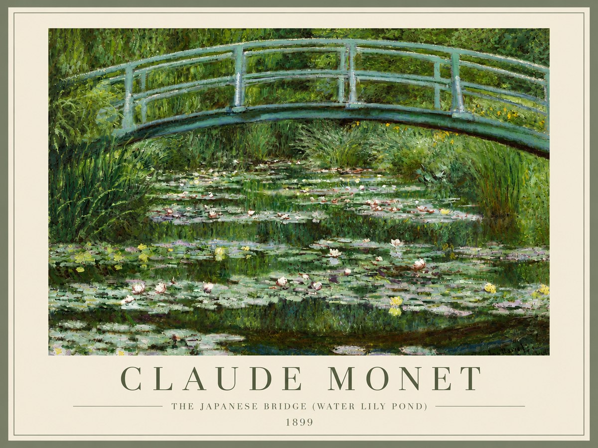 Monet The Japanese Bridge (Water Lily Pond) No6 - Plakat