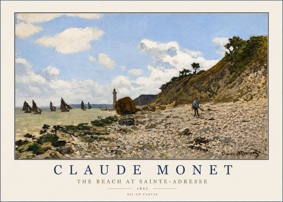 Monet The Beach at Sainte-adresse II No3 - Plakat