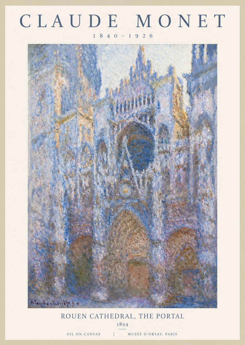 Monet Rouen Cathedral, the Portal No2 - Plakat
