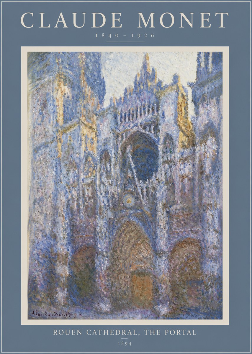 Monet Rouen Cathedral, the Portal No3 - Plakat