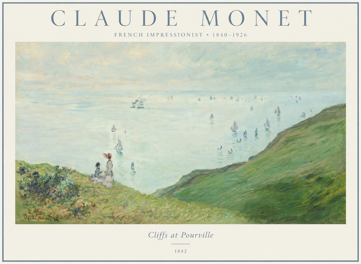 Monet Cliffs at Pourville I No1 - Plakat