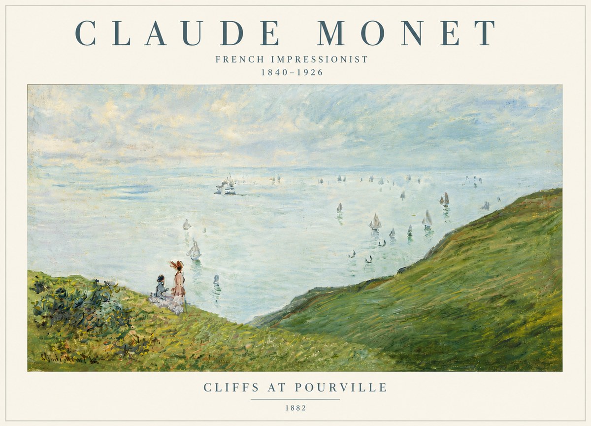 Monet Cliffs at Pourville I No6 - Plakat