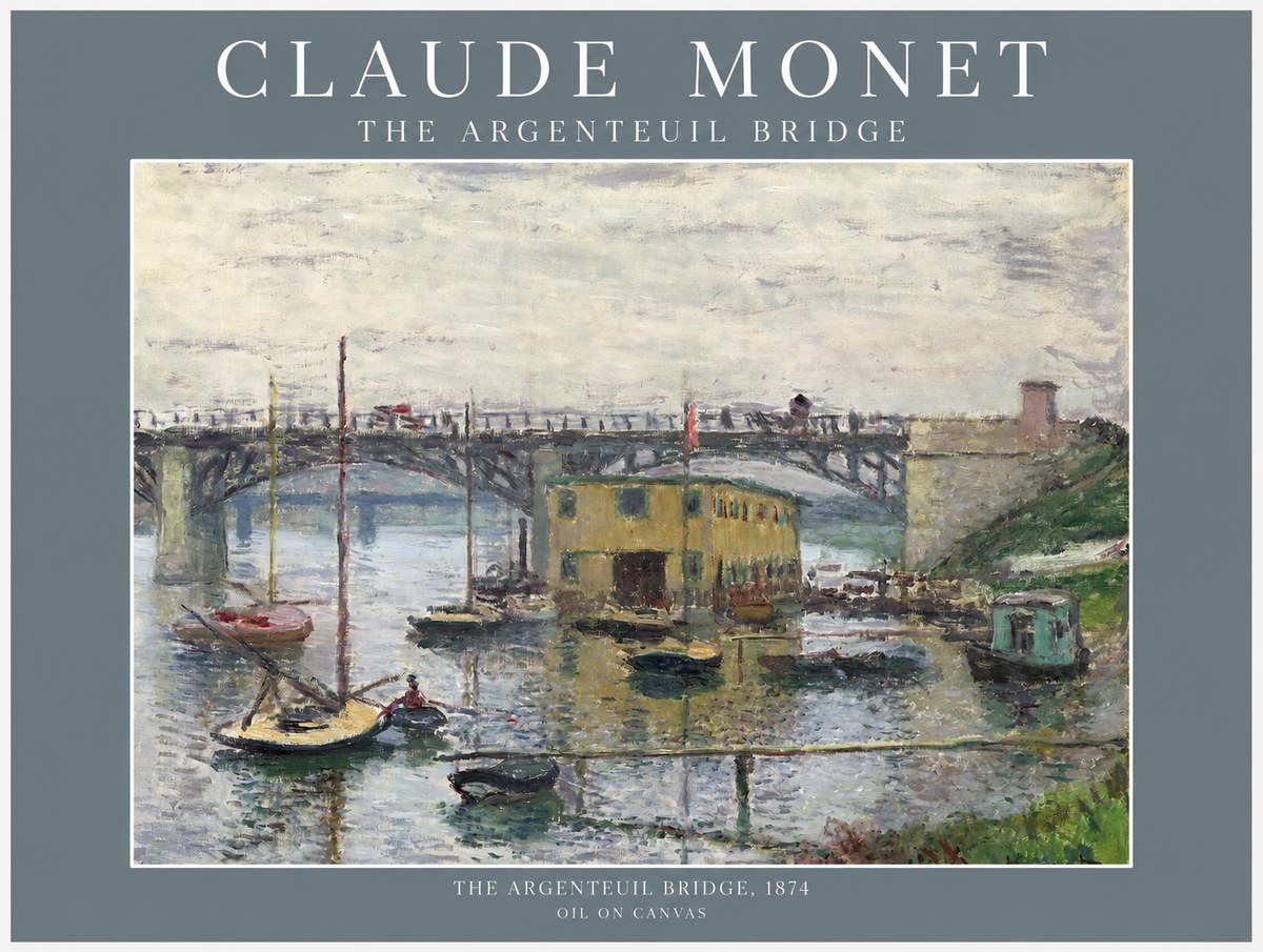 Monet The Argenteuil Bridge No1 - Plakat