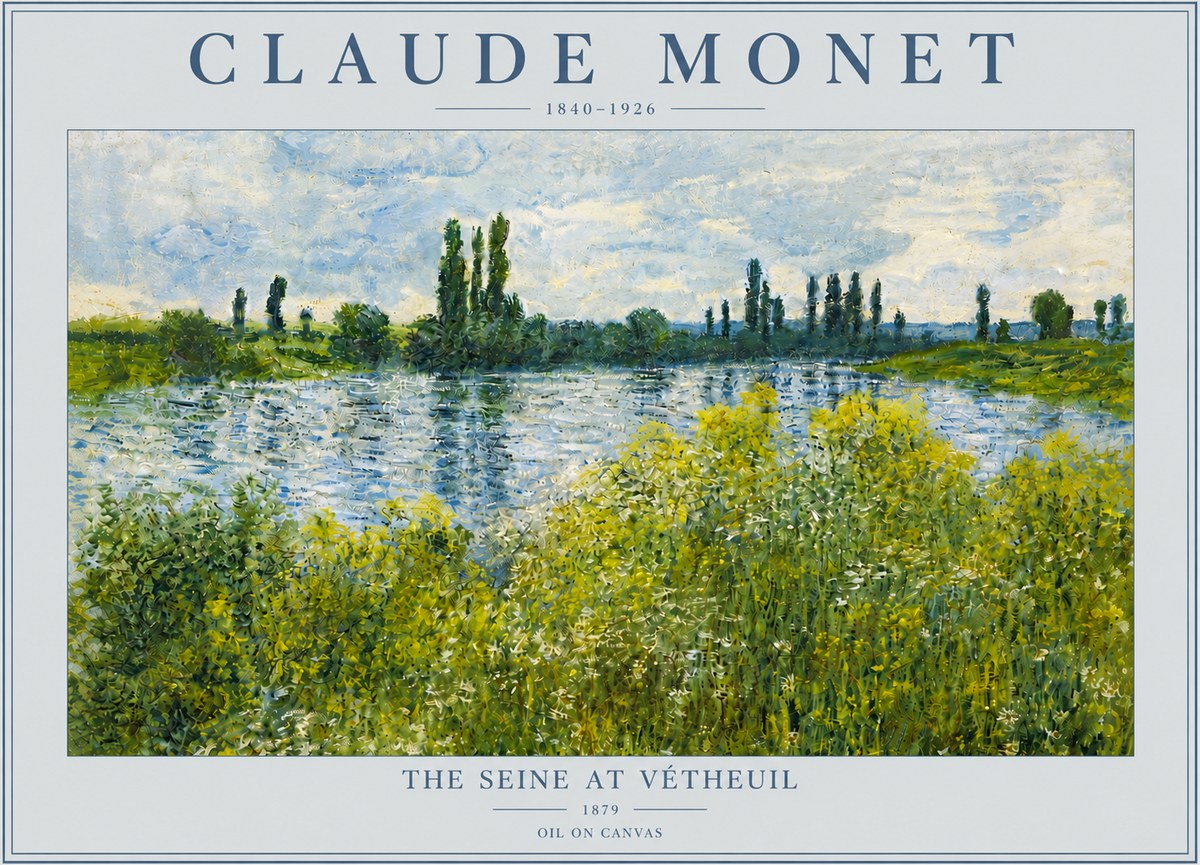 Monet The Seine at Vétheuil No5 - Plakat