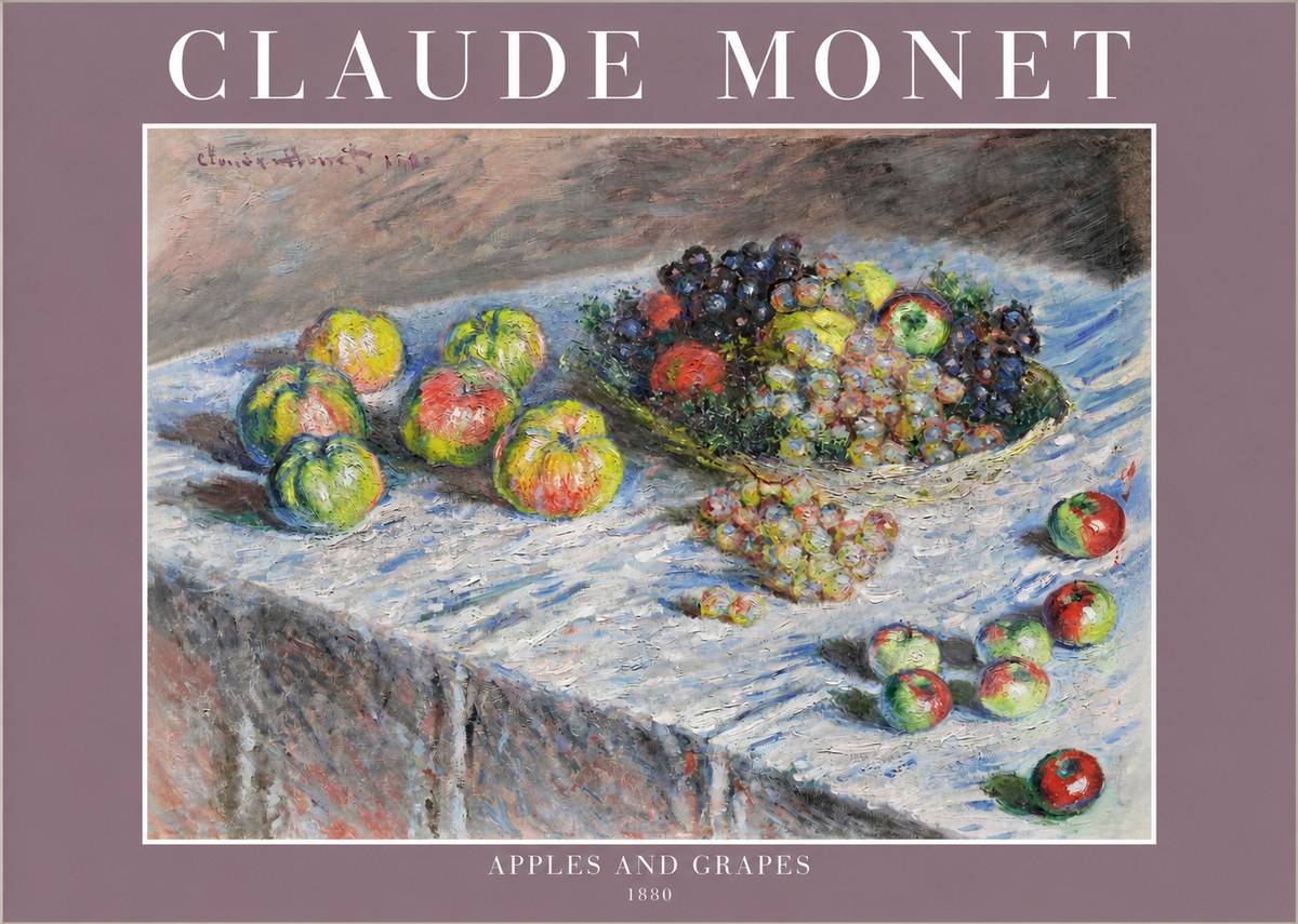 Monet Apples and Grapes No2 - Plakat