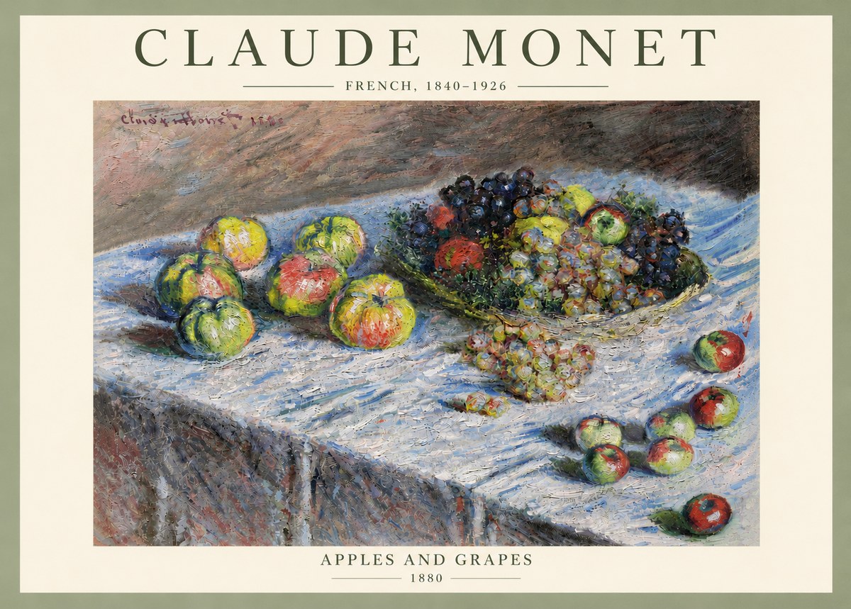 Monet Apples and Grapes No6 - Plakat