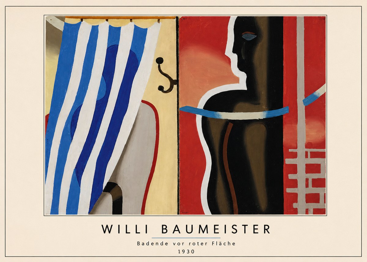 Willi Baumeister Badende Vor Roter Fläche No3 - Plakat