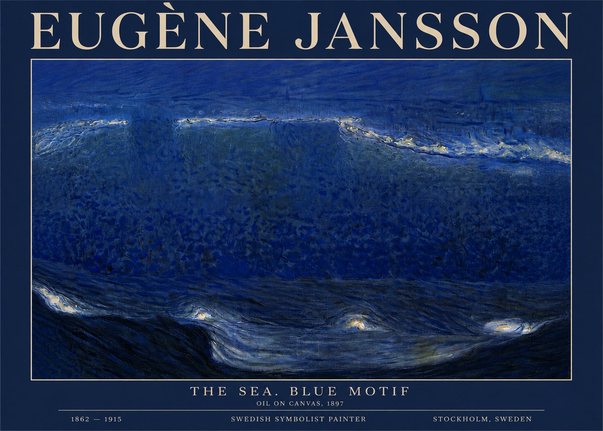 Eugène Jansson The Sea. Blue Motif No3 - Plakat