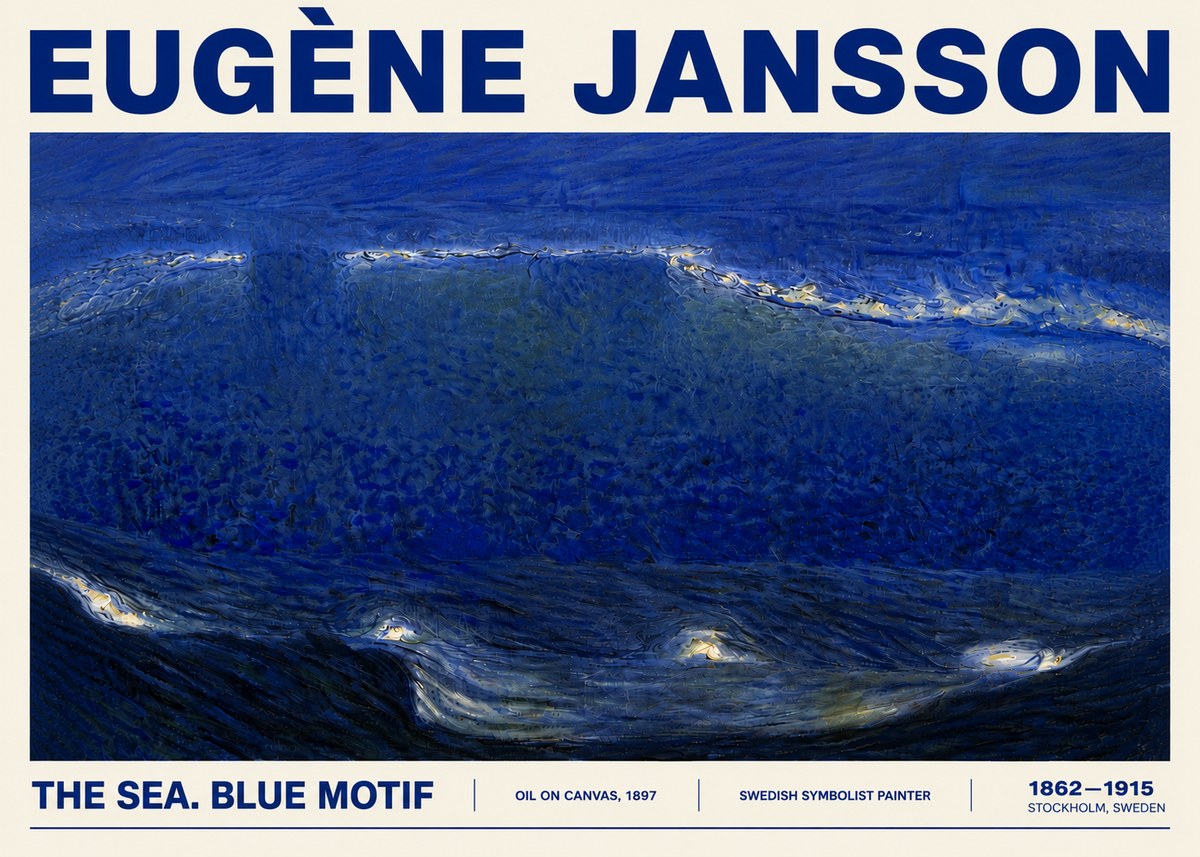 Eugène Jansson The Sea. Blue Motif No5 - Plakat