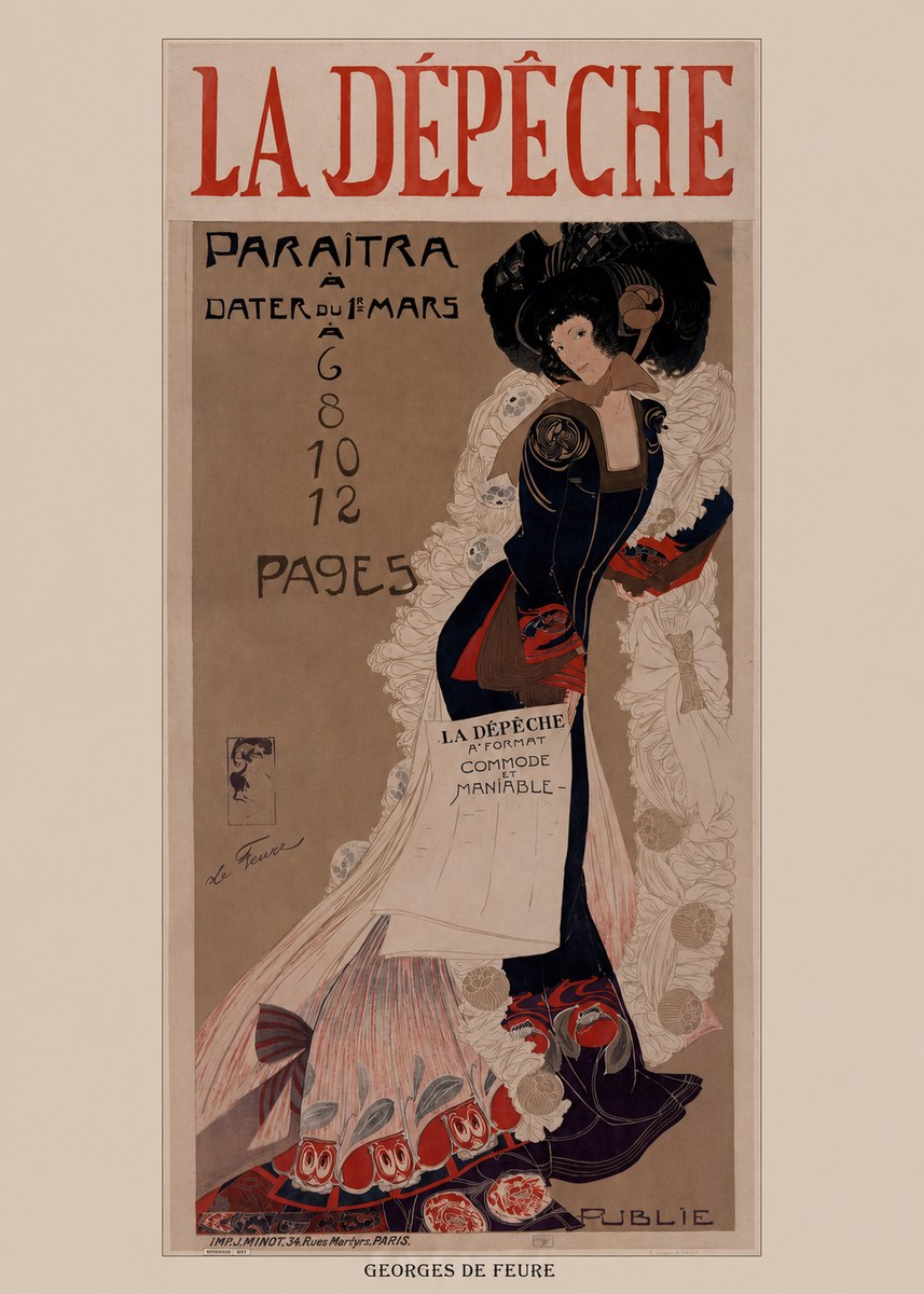 Georges de Feure La Dépêche - Han D'islande No4 - Plakat