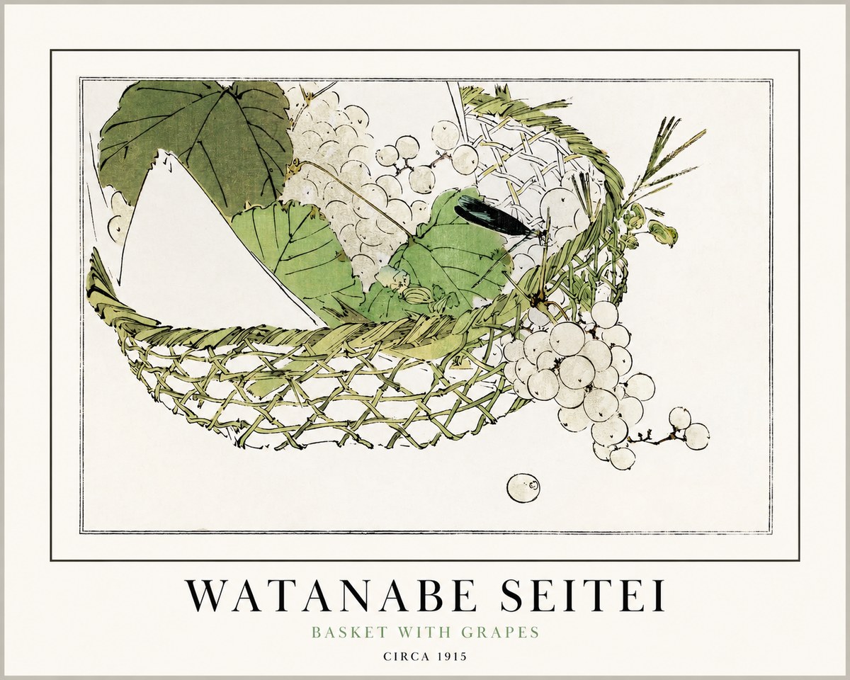 Watanabe Seitei Basket with Grapes No1 - Plakat
