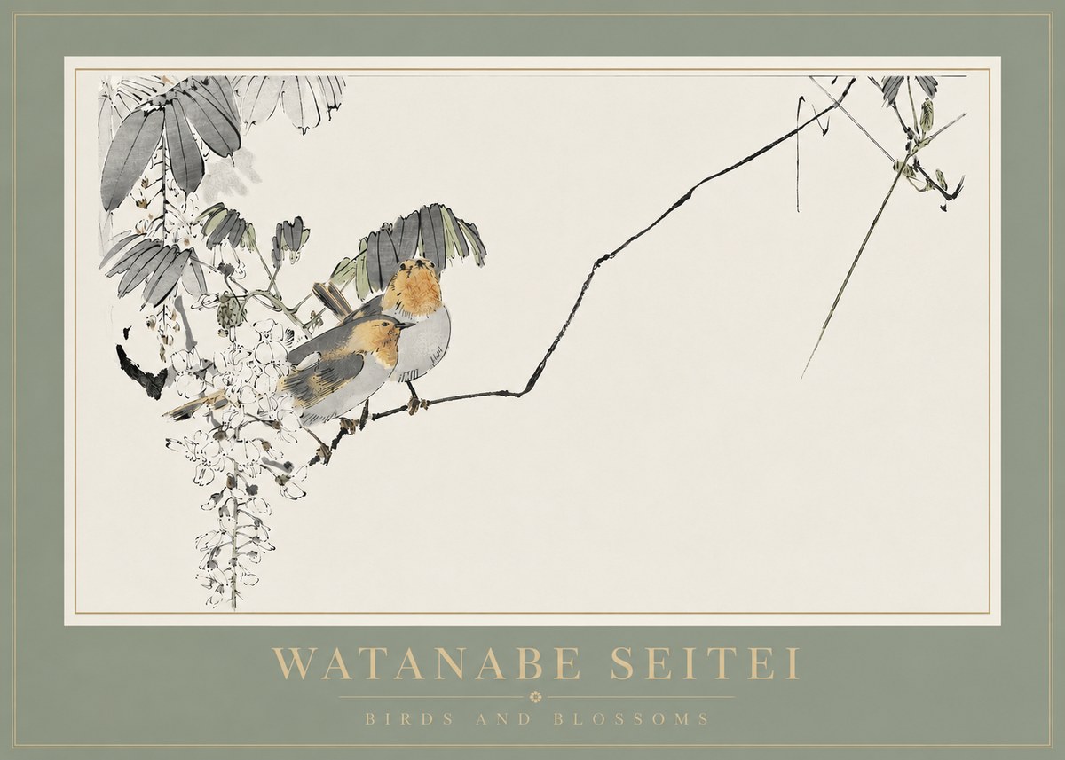 Watanabe Seitei Birds and Blossoms No2 - Plakat