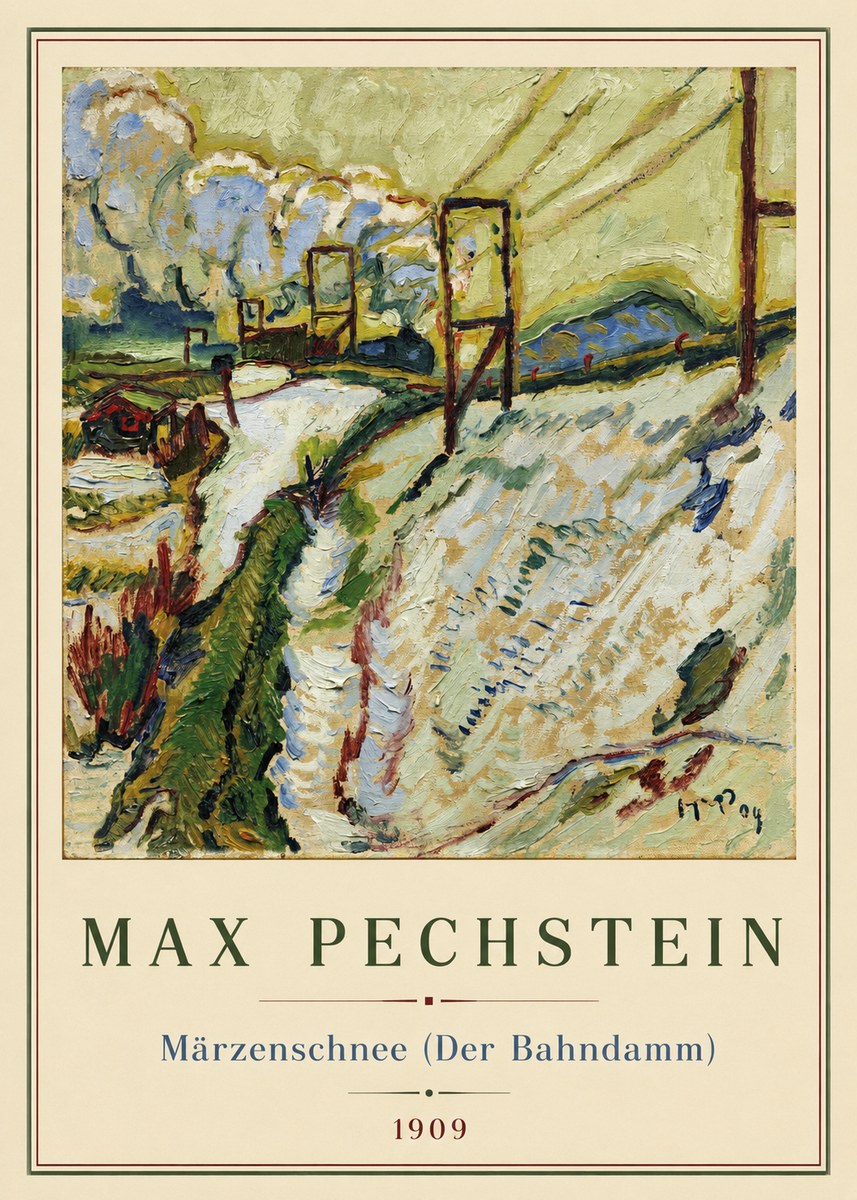 Max Pechstein Märzenschnee (Der Bahndamm) 1909 No2 - Plakat