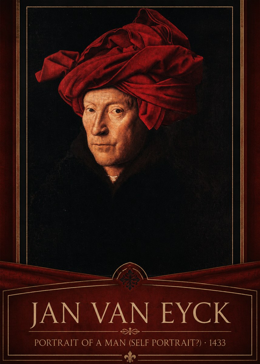 Jan van Eyck Portrait of a Man (Self Portrait?) No6 - Plakat
