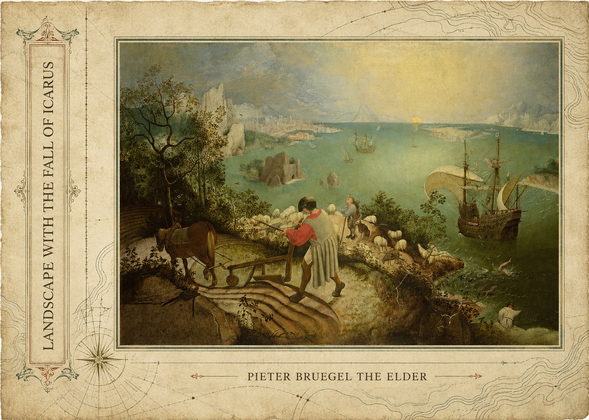 Pieter Bruegel Landscape with the Fall of Icarus II No2 - Plakat