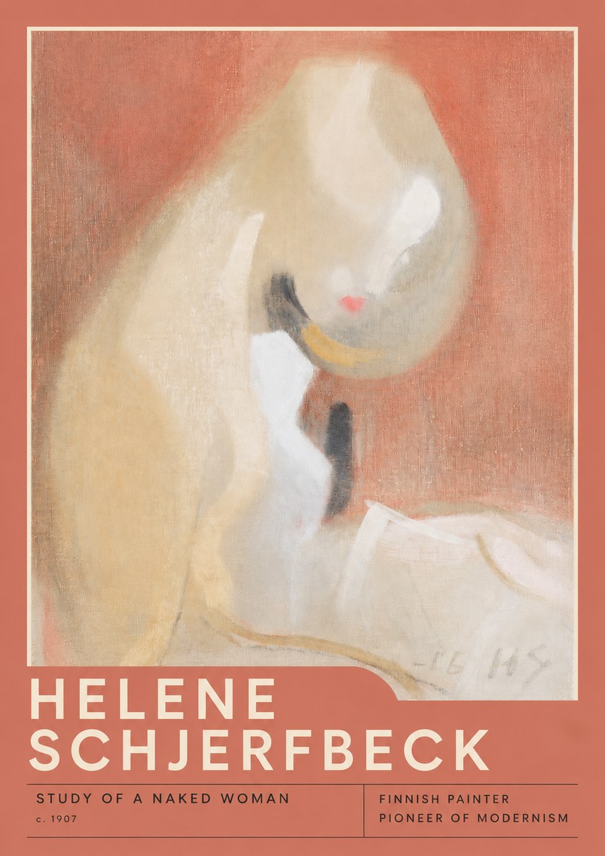 Helene Schjerfbeck Study of a Naked Woman No2 - Plakat