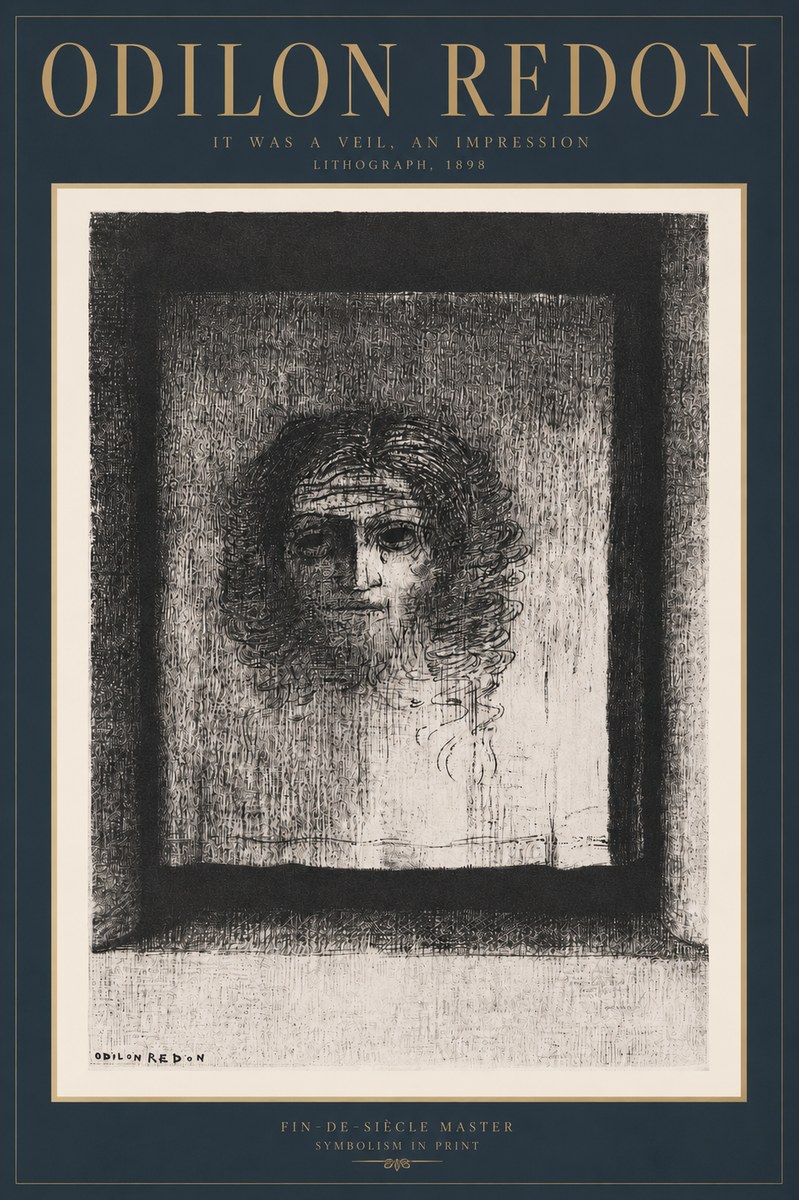 Odilon Redon It Was a Veil, an Impression No3 - Plakat