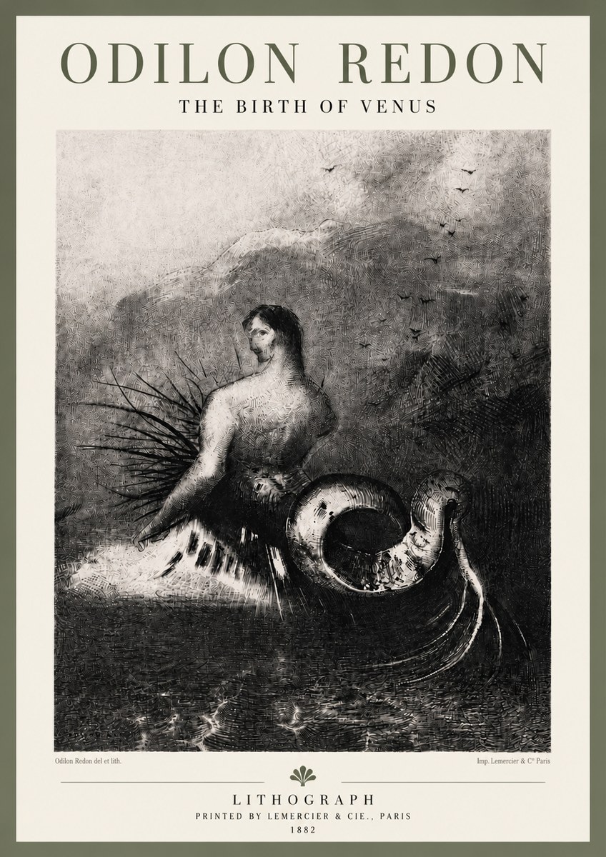 Odilon Redon The Birth of Venus No6 - Plakat