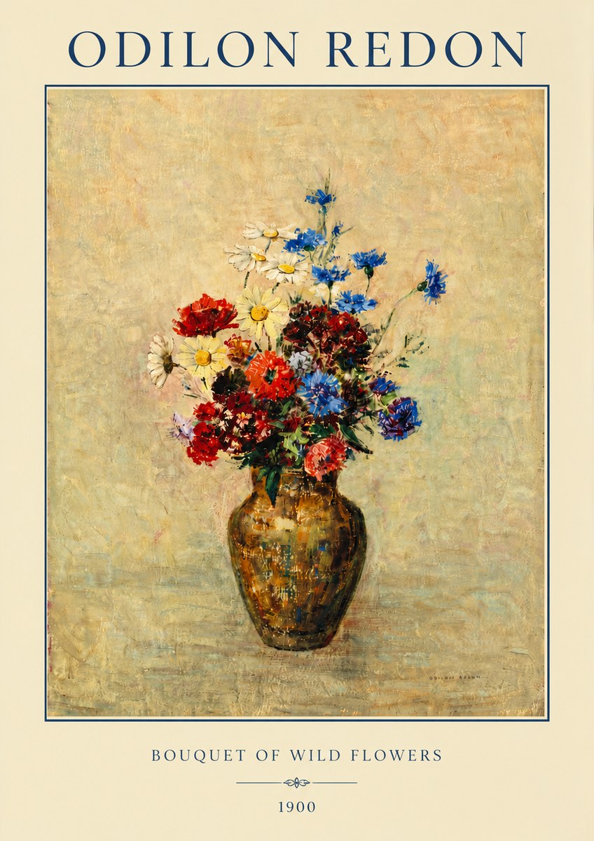 Odilon Redon Bouquet of Wild Flowers I No3 - Plakat