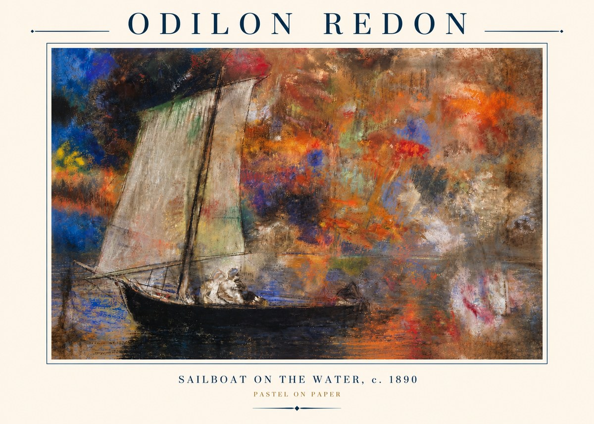 Odilon Redon Sailboat on the Water No3 - Plakat