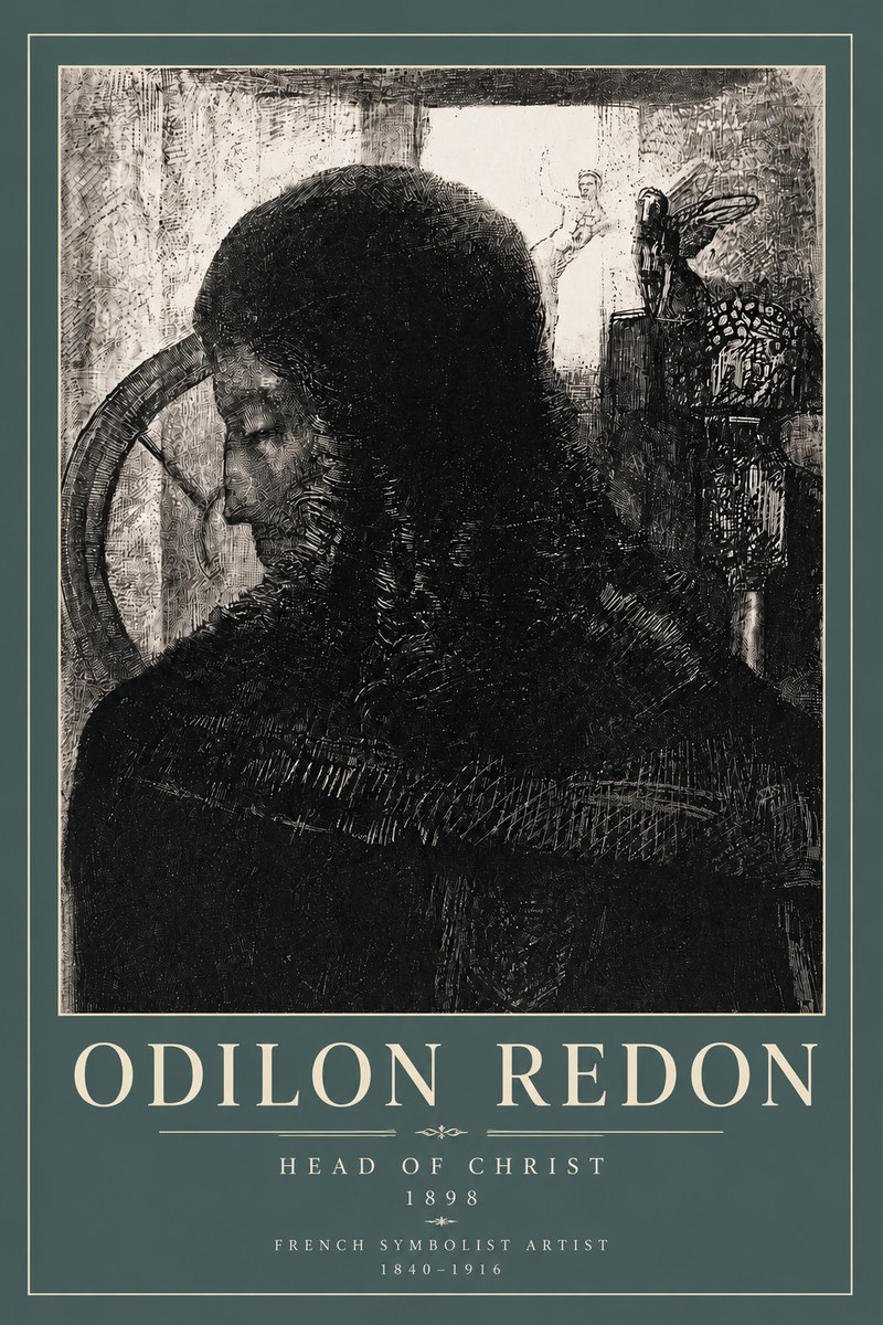 Odilon Redon Head of Christ II No5 - Plakat