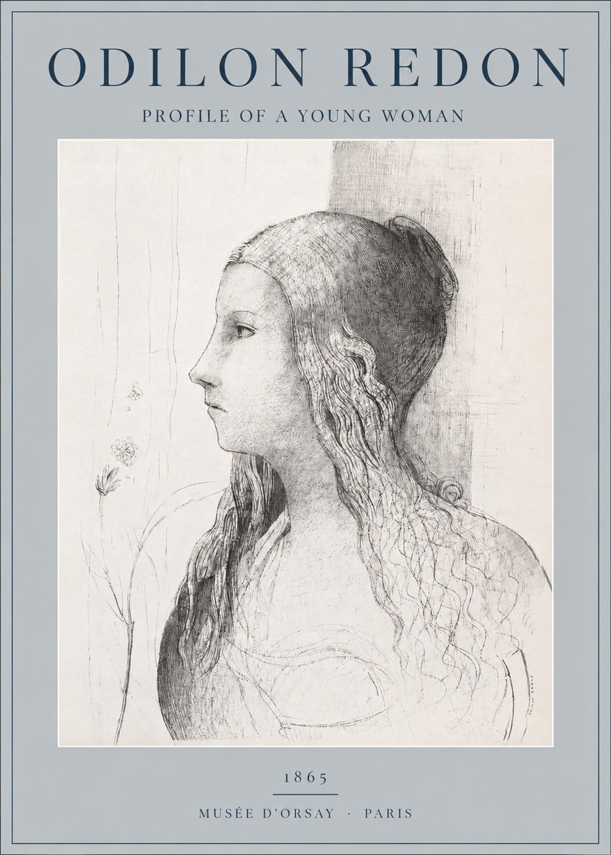 Odilon Redon Profile of a Young Woman No2 - Plakat