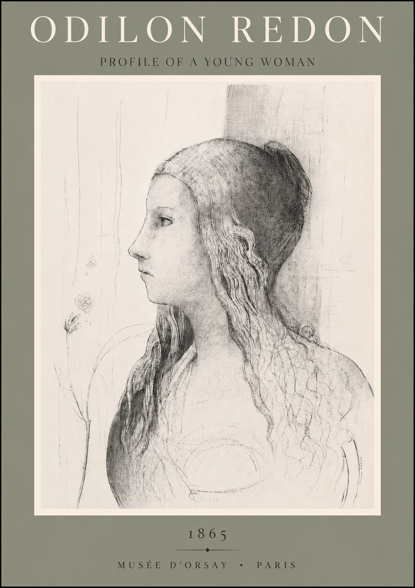 Odilon Redon Profile of a Young Woman No5 - Plakat