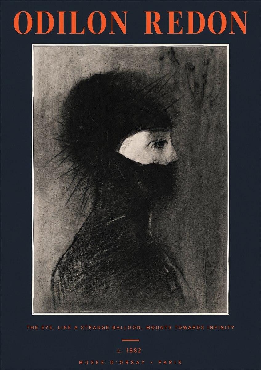 Odilon Redon The Eye, Like a Strange Balloon, Mounts Towards Infinity No2 - Plakat