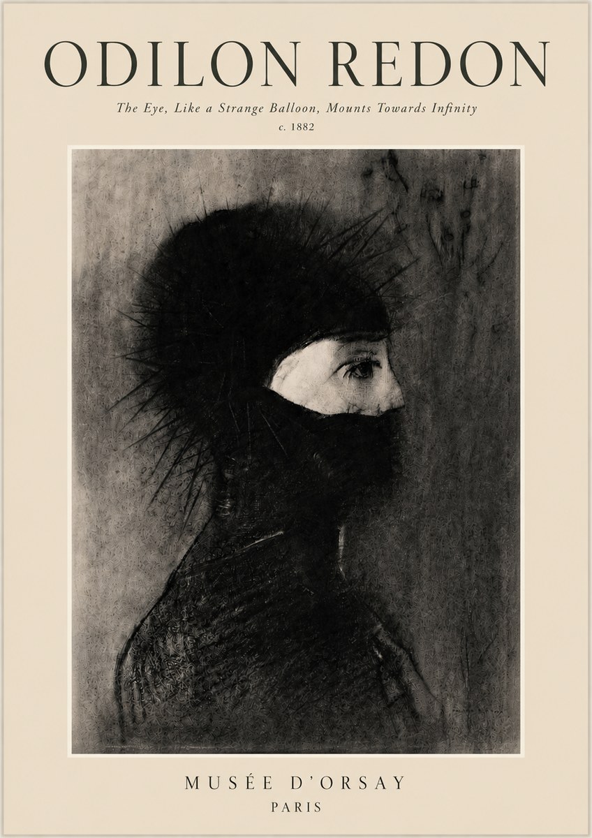 Odilon Redon The Eye, Like a Strange Balloon, Mounts Towards Infinity No3 - Plakat