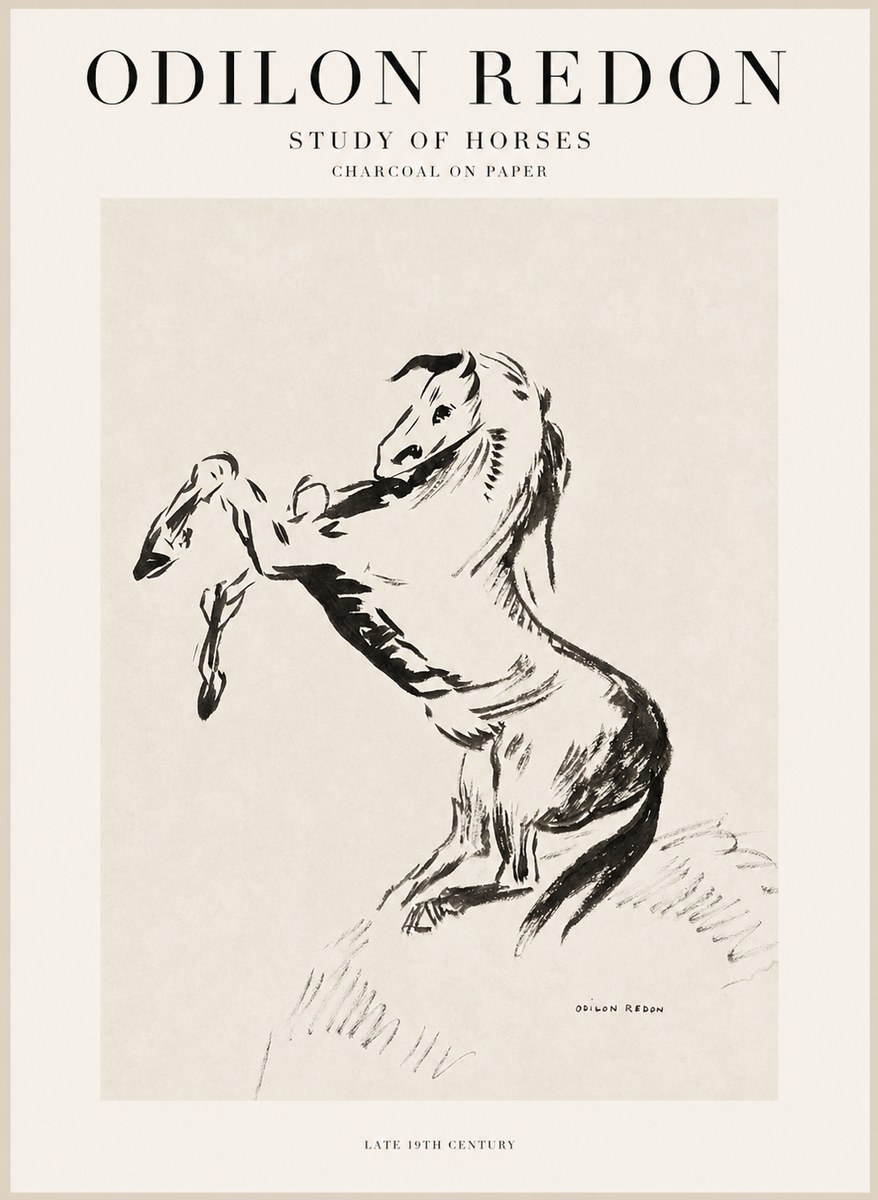 Odilon Redon Study of Horses No1 - Plakat