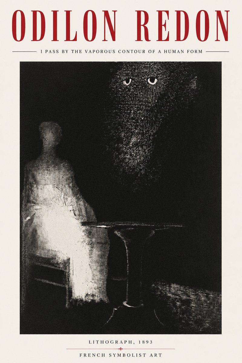 Odilon Redon I Pass by the Vaporous Contour of a Human Form No4 - Plakat