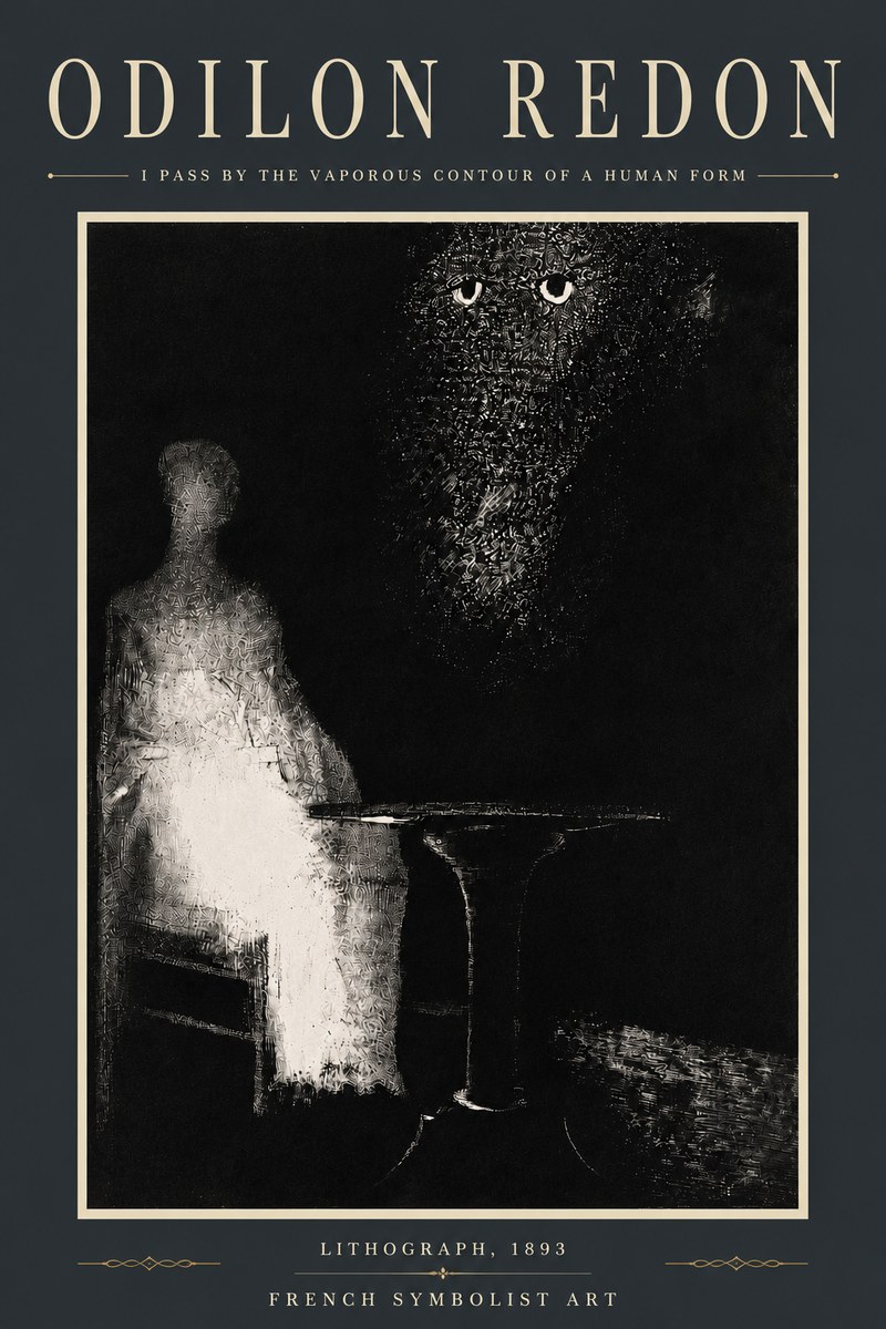 Odilon Redon I Pass by the Vaporous Contour of a Human Form No5 - Plakat