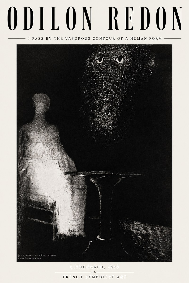 Odilon Redon I Pass by the Vaporous Contour of a Human Form No6 - Plakat