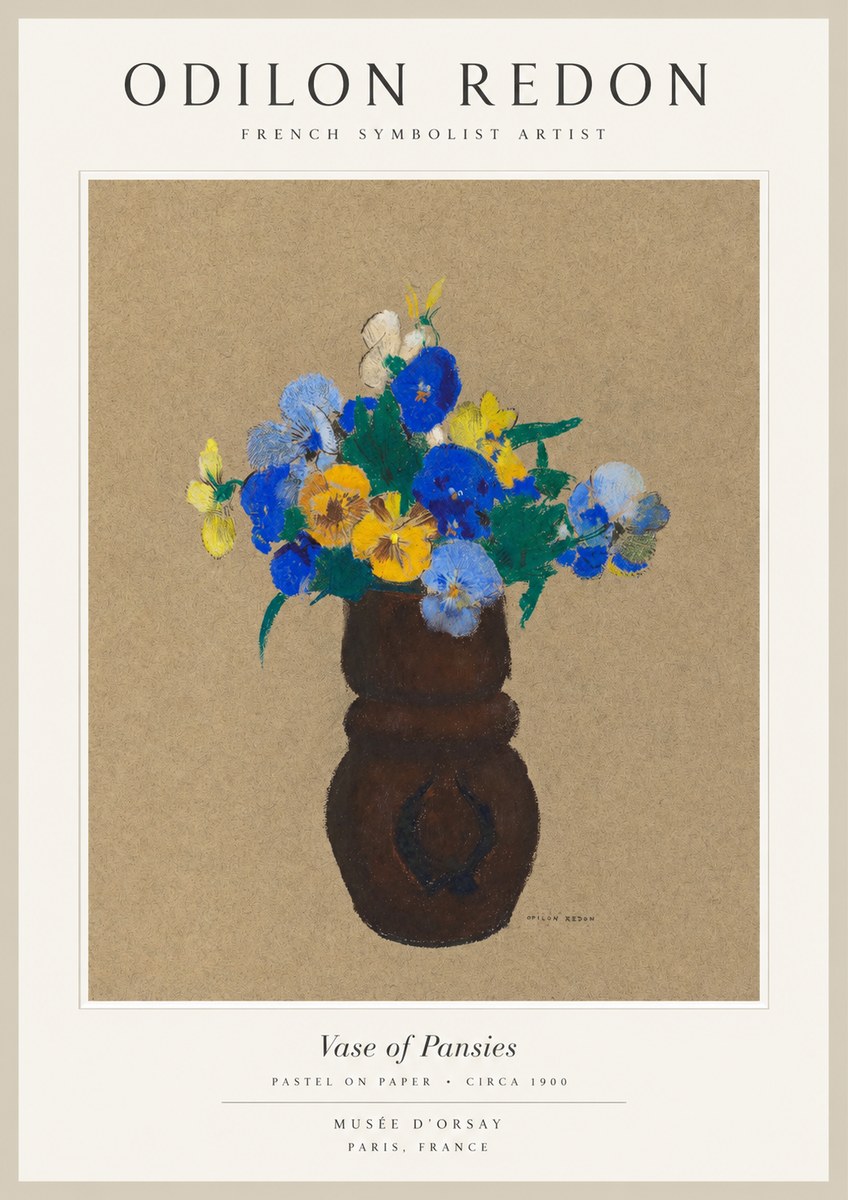 Odilon Redon Vase of Pansies No1 - Plakat