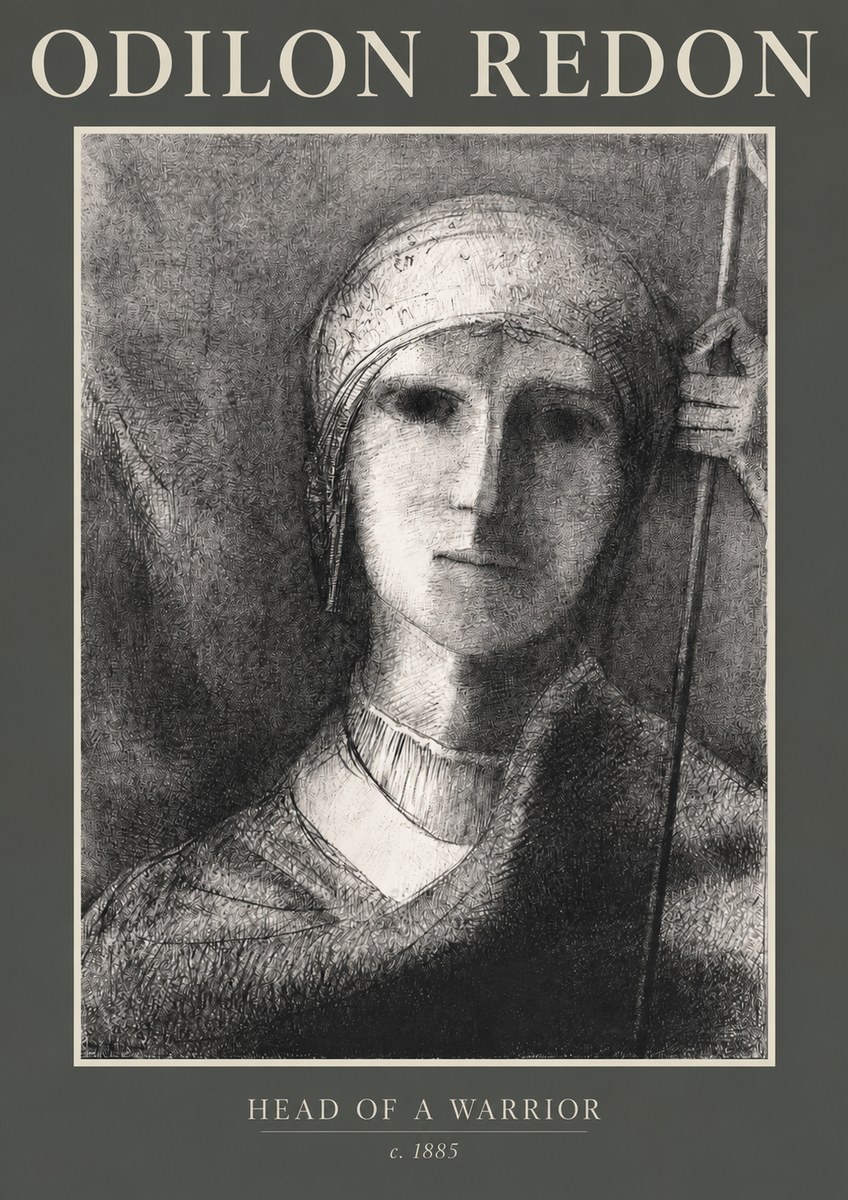Odilon Redon Head of a Warrior No2 - Plakat