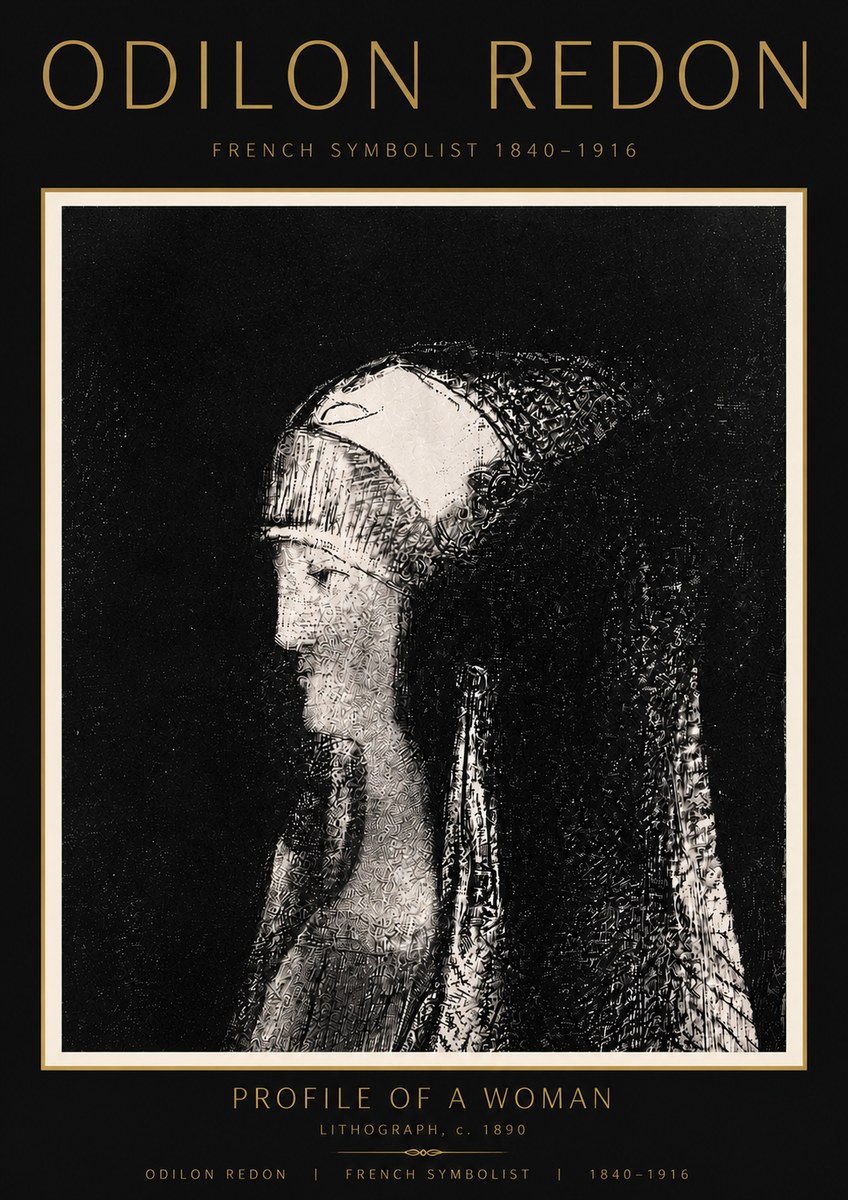 Odilon Redon Profile of a Woman No6 - Plakat