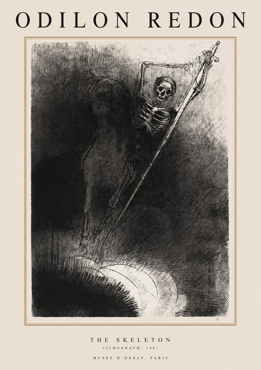 Odilon Redon The Skeleton No1 - Plakat