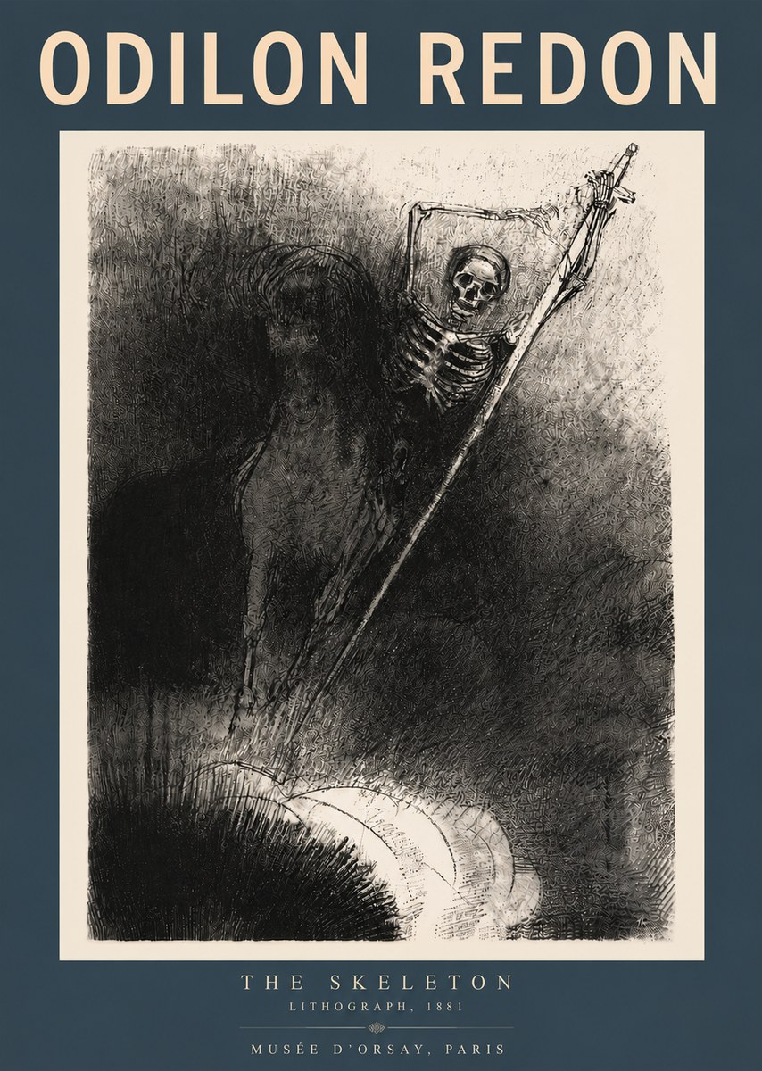 Odilon Redon The Skeleton No6 - Plakat