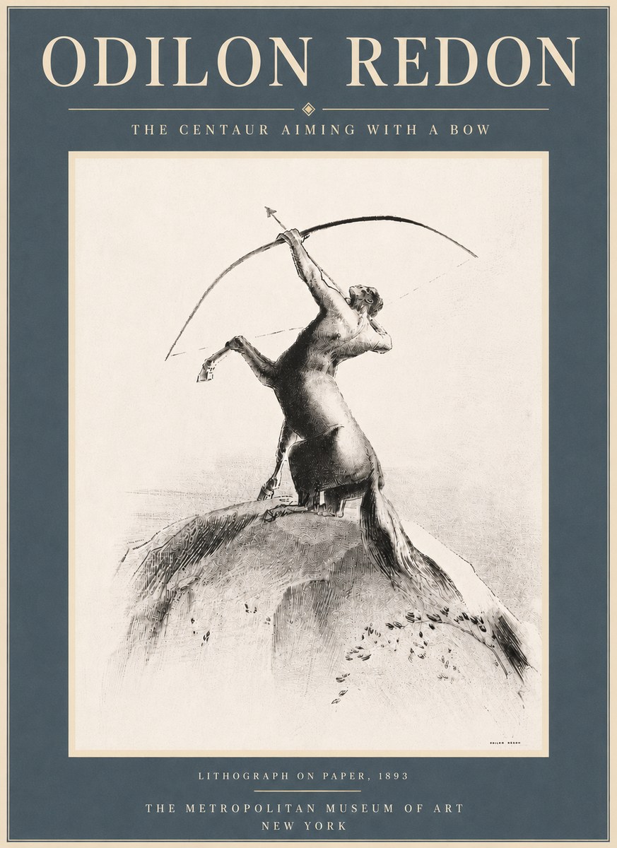 Odilon Redon The Centaur Aiming with a Bow No6 - Plakat