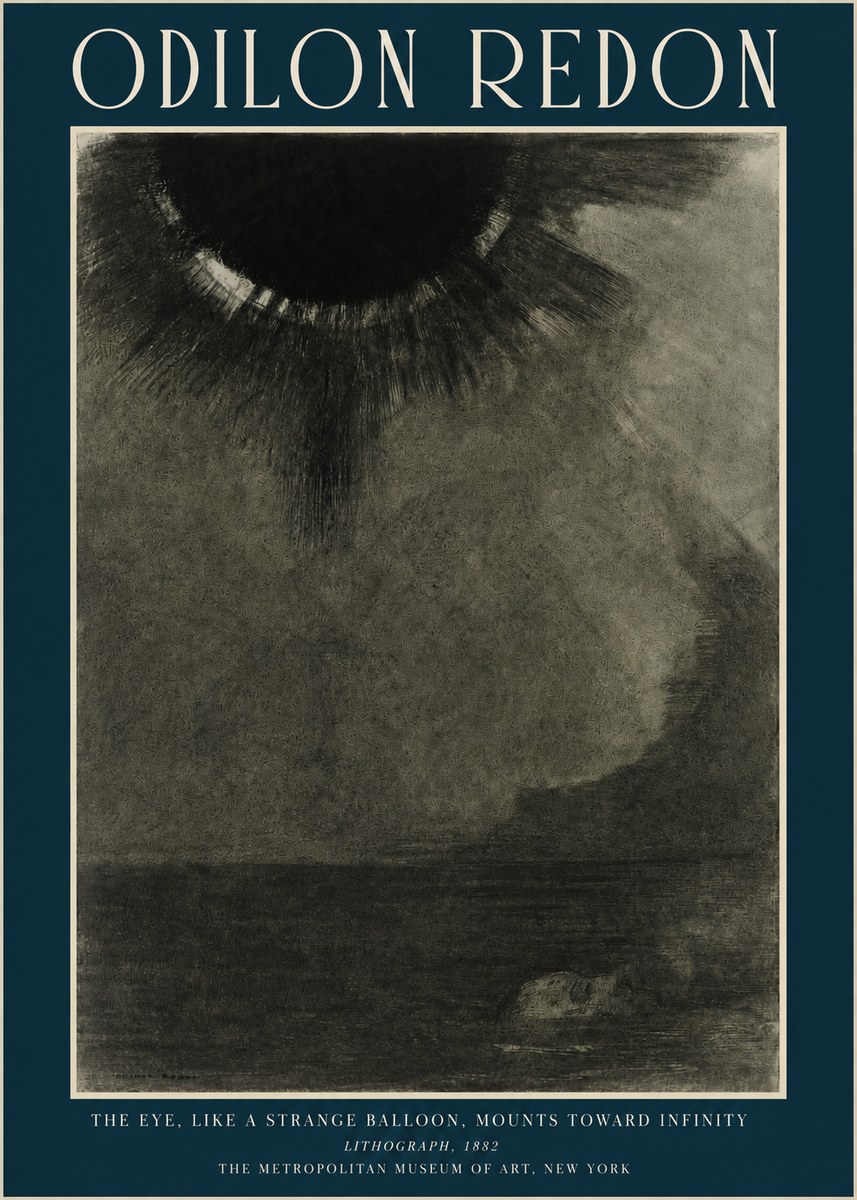 Odilon Redon The Eye, Like a Strange Balloon, Mounts Toward Infinity No2 - Plakat