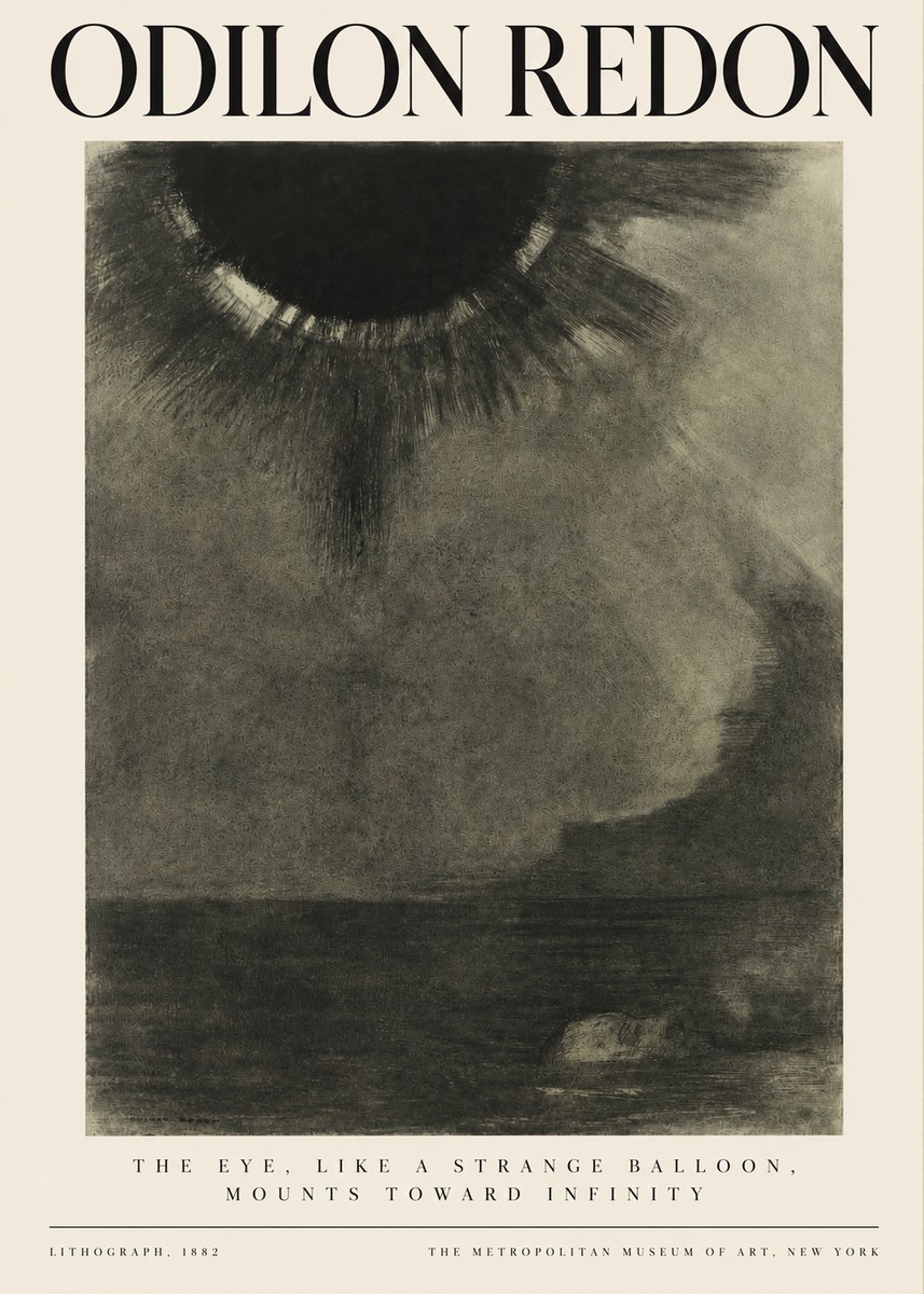 Odilon Redon The Eye, Like a Strange Balloon, Mounts Toward Infinity No3 - Plakat
