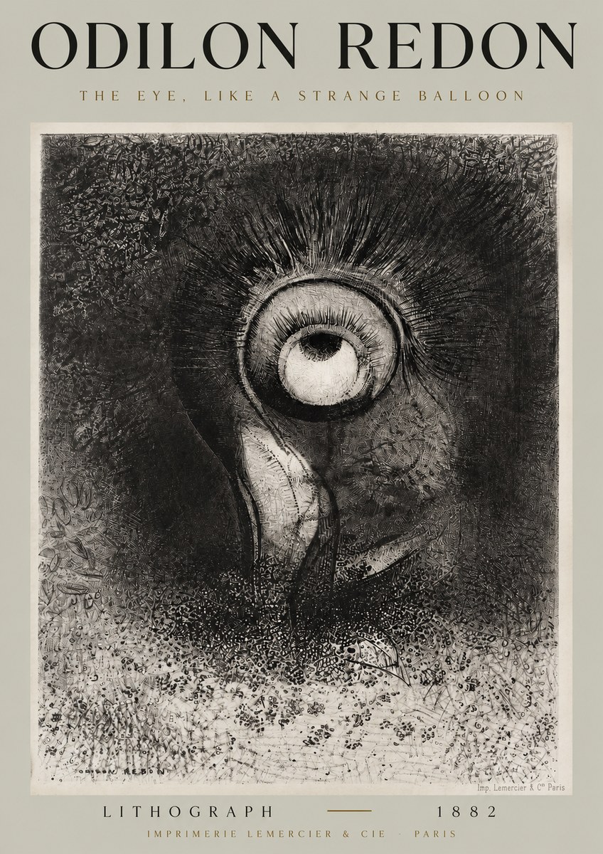 Odilon Redon The Eye, Like a Strange Balloon No2 - Plakat