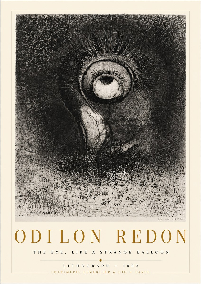 Odilon Redon The Eye, Like a Strange Balloon No3 - Plakat