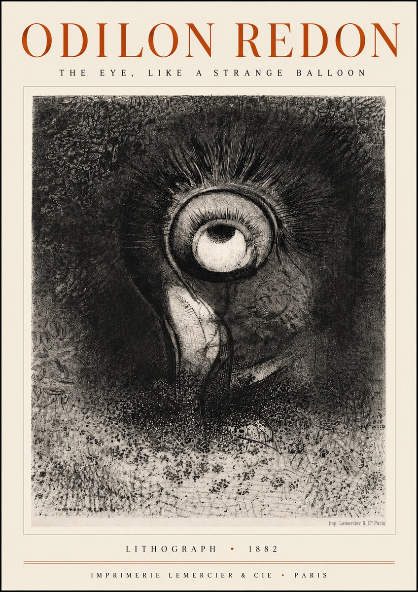 Odilon Redon The Eye, Like a Strange Balloon No4 - Plakat