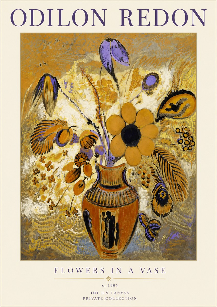 Odilon Redon Flowers in a Vase II No2 - Plakat